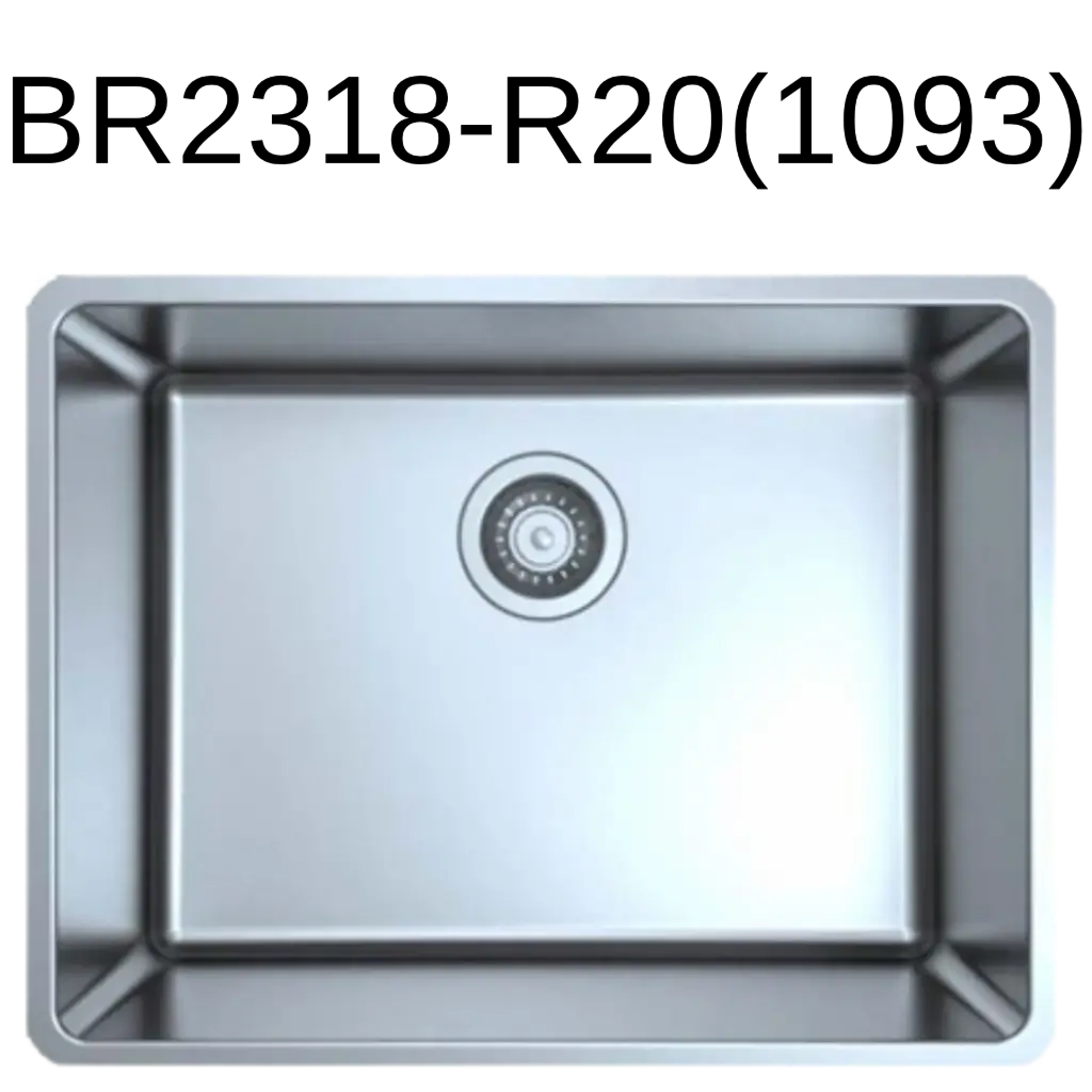 [BR-2318-R20] PrimaSink BR-2318-R20 23 x 18 Single bowl Undermount Kitchen Sink - 18 Gauge Stainless Steel