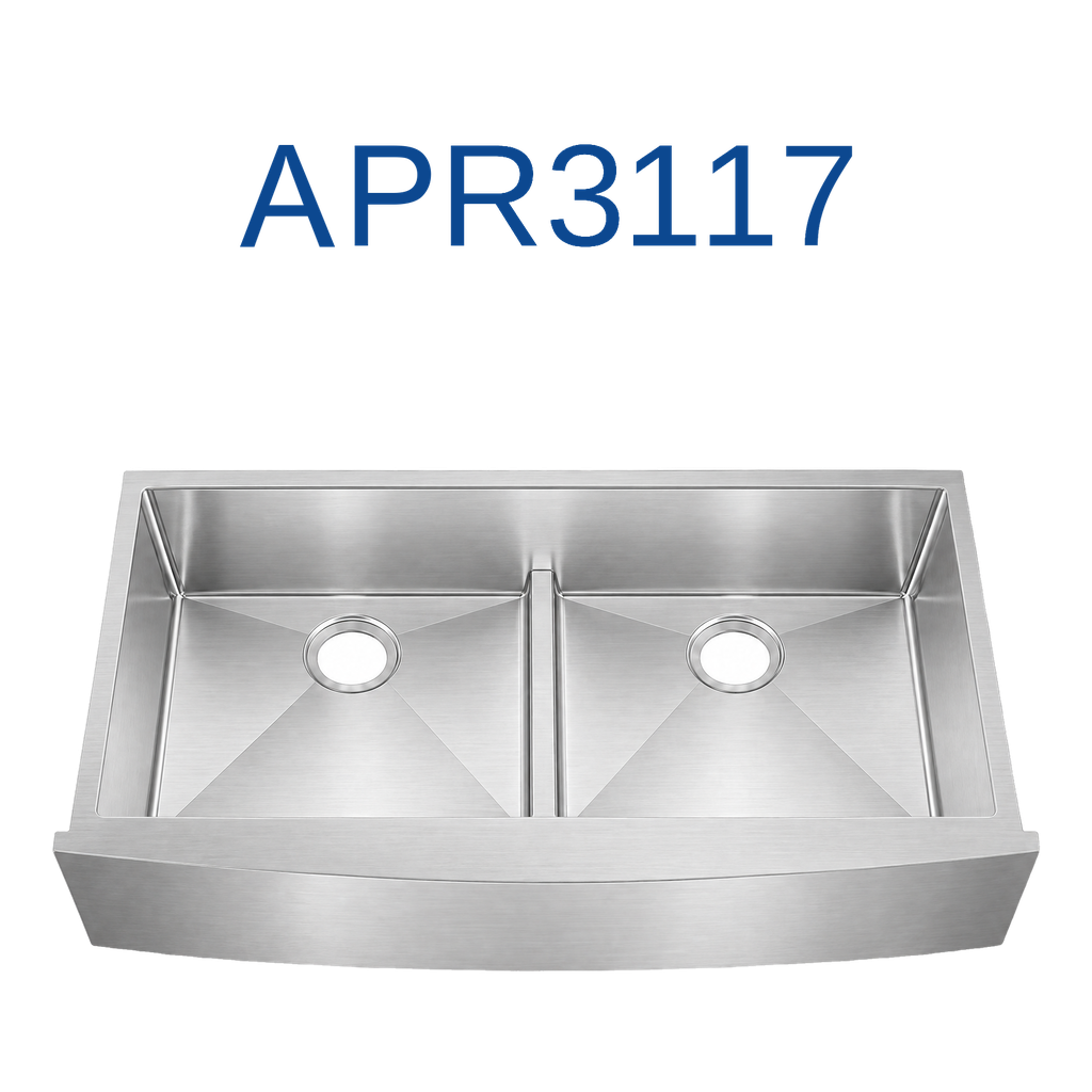 [APR3117] APR-3117 - Double Bowl Farm Sink Fits 36" Cab. (7" Apron - 34" x 21-1/4" x 9")