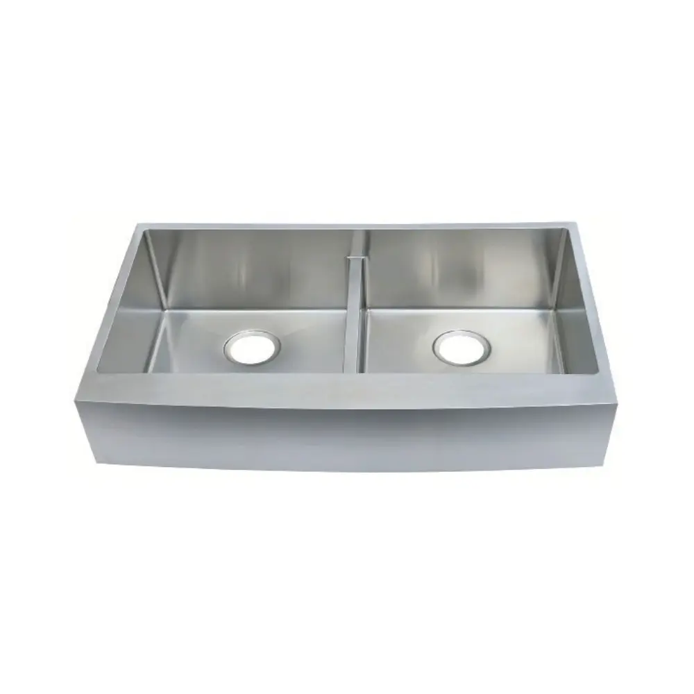 APR-3117 - Double Bowl Farm Sink Fits 36" Cab. (7" Apron - 34" x 21-1/4" x 9")