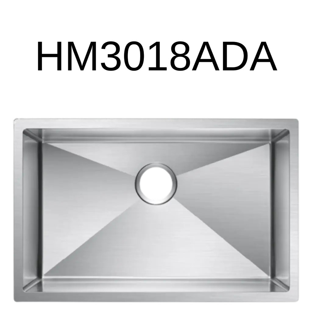 [HM-3018ADA] PrimaSink HM-3018ADA 30 x 18 Single bowl Handmade Kitchen Sink - 18 Gauge Stainless Steel
