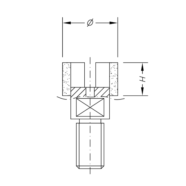SC01021 INCREMENTAL CROWN WITH EXTENSION Ø20 - M12 SINTERED M12
