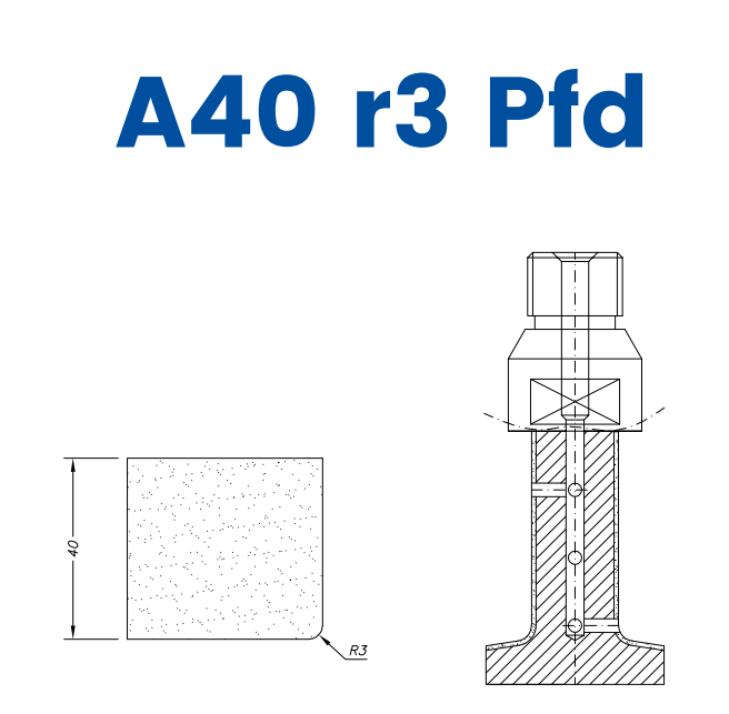 SCE21245 LINE 20 40mm r3 Eased Edge Polished Face Down Profile A40 r3 Pfd Position 1 EHS EHS Kit (all materials, high speed)