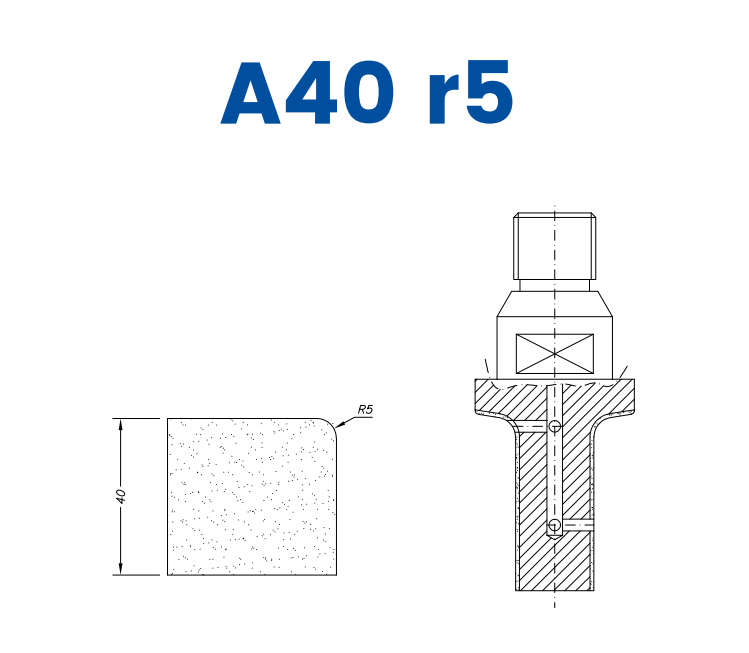 SCE21240 LINE 20 40mm r5 Eased Edge Profile A40 r5 Position 1 EHS EHS Kit (all materials, high speed)