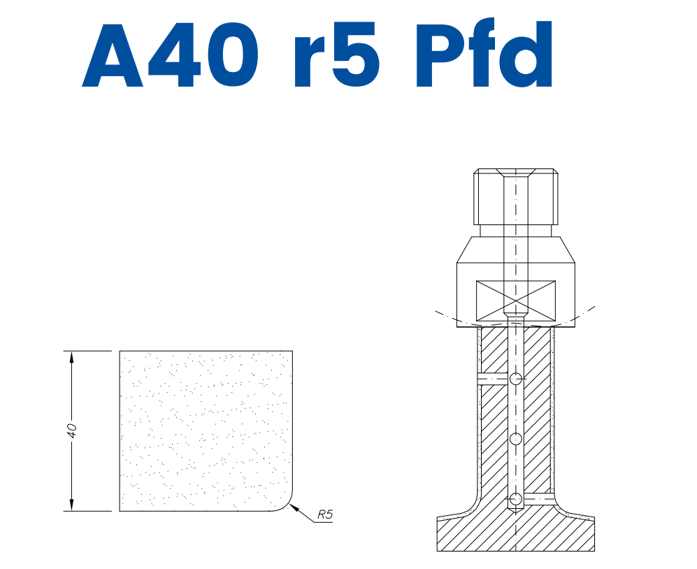 SCE21342 LINE 20 40mm r5 Eased Edge Polished Face Down Profile A40 r5 Pfd Position 1 EHS EHS Kit (all materials, high speed)