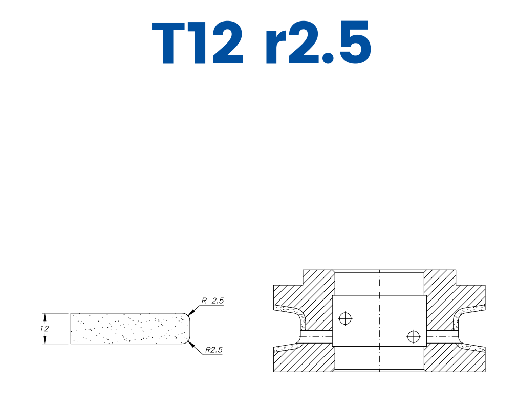 SCE21D168 LINE 20 12mm Eased Top & Bottom r2.5 Profile T12 r2.5 Position 1 EHS EHS Kit (all materials, high speed)