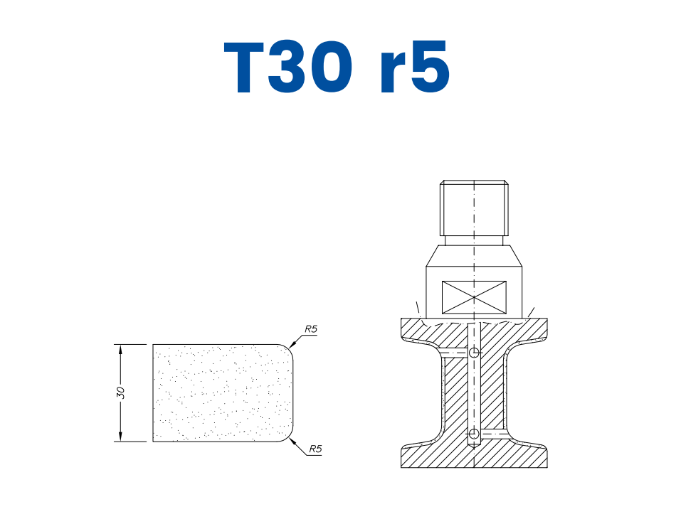 SCE21082 LINE 20 30mm Eased Top & Bottom r5 Profile T30 r5 Position 1 EHS EHS Kit (all materials, high speed)
