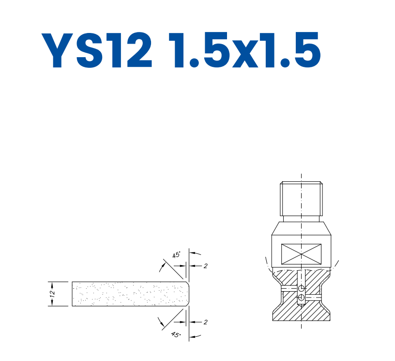 SCE23D191 LINE 20 12mm Double Chamfer 1.5x1.5 Profile YS12 1.5x1.5 Position 3 EHS EHS Kit (all materials, high speed)