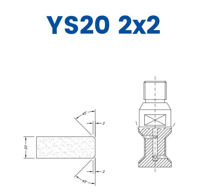 [SCE23D283] SCE23D283 LINE 20 20mm Double Chamfer 2x2 Profile YS20 2x2 Position 3 EHS EHS Kit (all materials, high speed)