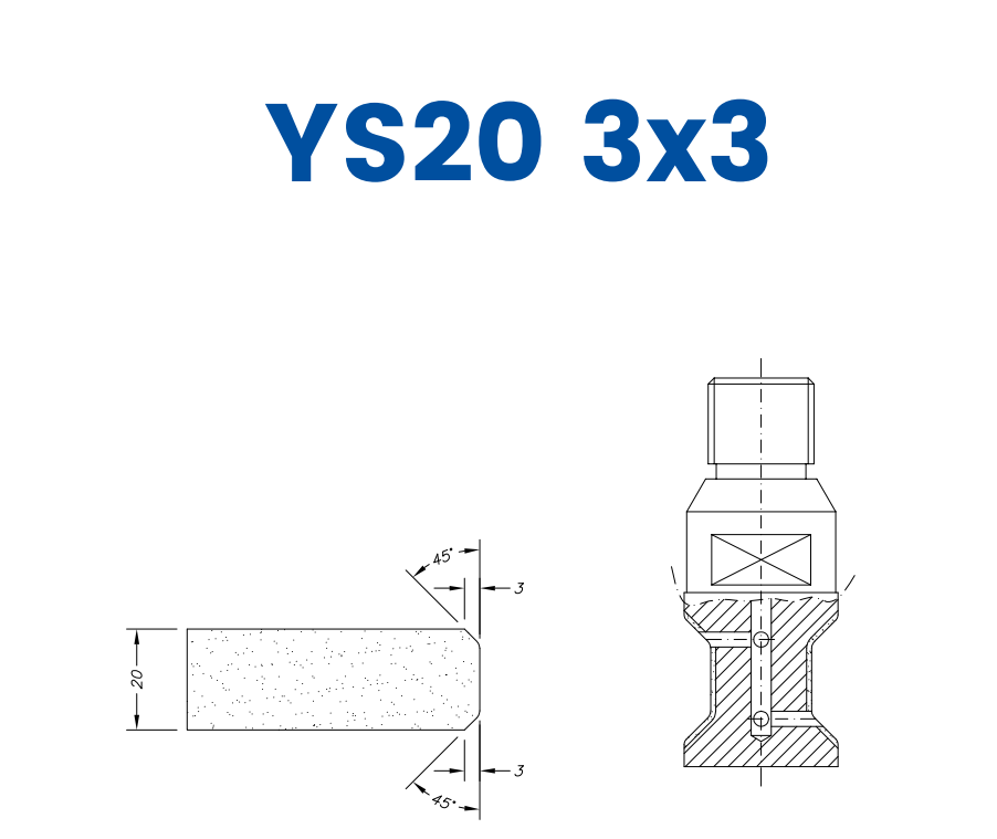 SCE21120 LINE 20 20mm Double Chamfer 3x3 Profile YS20 3x3 Position 1 EHS EHS Kit (all materials, high speed)