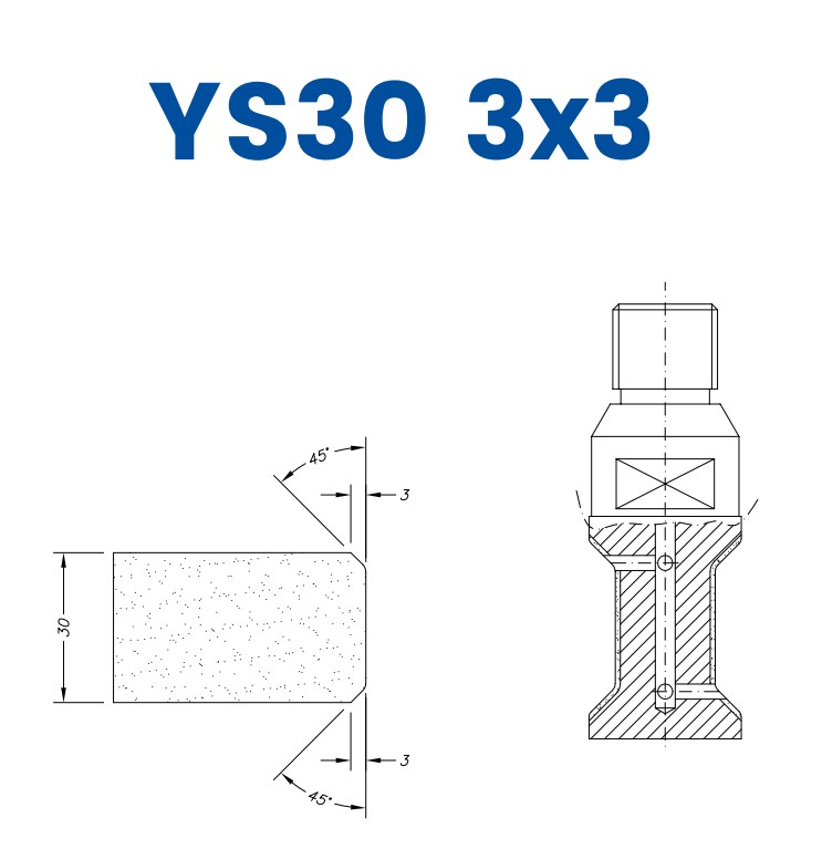 SCE21121 LINE 20 30mm Double Chamfer 3x3 Profile YS30 3x3 Position 1 EHS EHS Kit (all materials, high speed)
