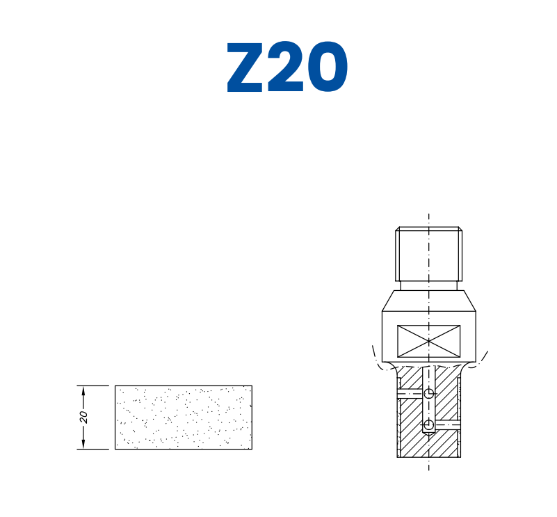 SCE21033 LINE 20 20mm Flat Edge Profile Z20 Position 1 EHS EHS Kit (all materials, high speed)