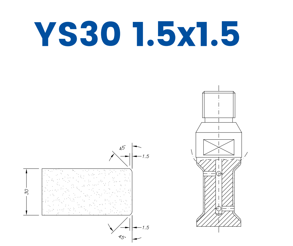 [SC22D445] SC22D445 LINE 20 30mm Double Chamfer 1.5x1.5 Profile YS30 1.5x1.5 Position 2 Zenith Standard Kit (all materials)