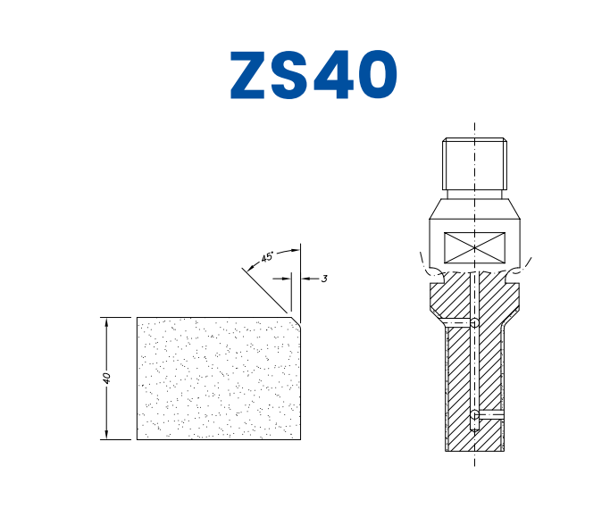 [SC2X044] SC2X044 LINE 20 40mm Single Chamfer Profile ZS40 Pfd Position 3X XtraFine Standard Kit (all materials)