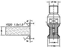SC28D028 LINE 20 20mm Double Chamfer 1.5x1.5 Profile YS20 1.5x1.5 Position 2 Electroplated Electroplated Kit (soft materials, marble)