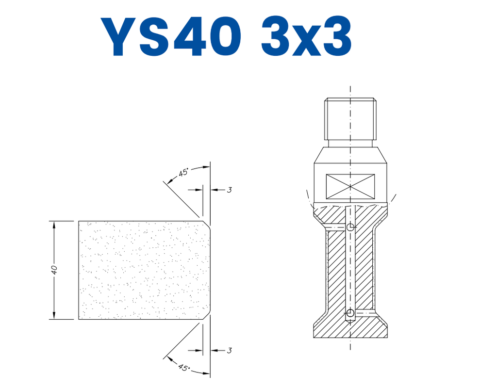 SC28124 LINE 20 40mm Double Chamfer 3x3 Profile YS40 3x3 Position 2 Electroplated Electroplated Kit (soft materials, marble)
