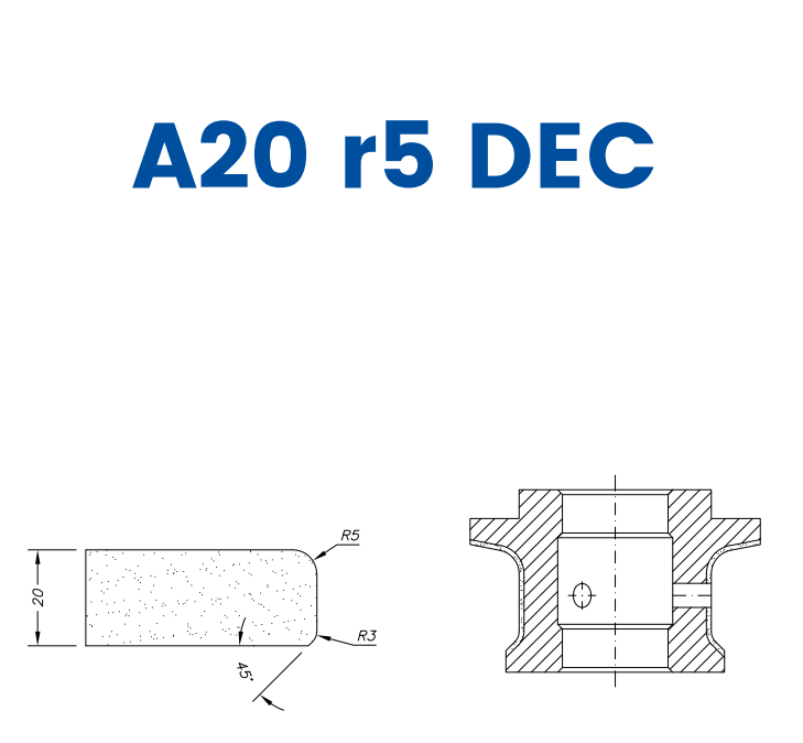 SC47D523 20mm r5 Eased Edge DEC Line 40 - (Bore 22 Fitting) Profile A20 r5 DEC Position 1 Electroplated Electroplated Kit (soft materials, marble)
