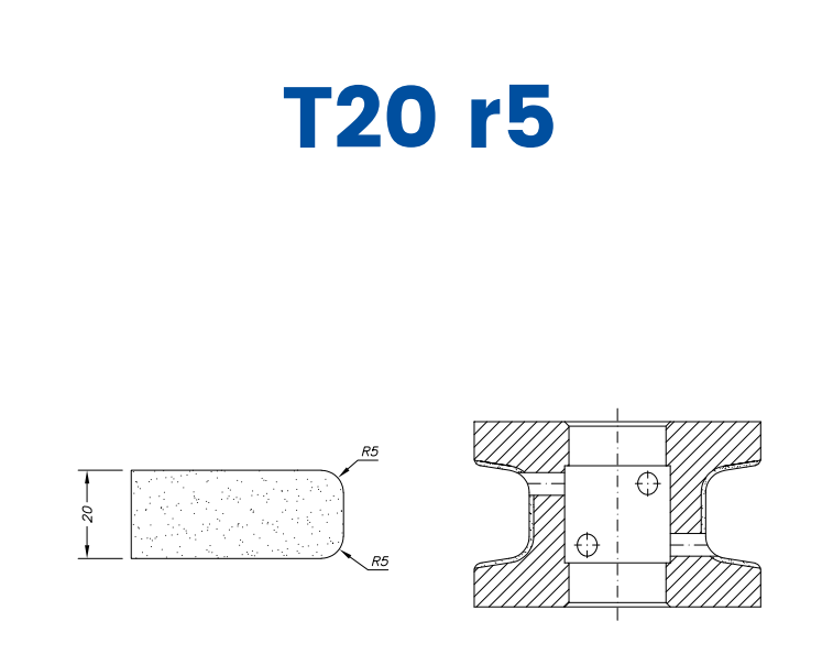 SC47080 30mm Eased Top & Bottom r5 Line 40 - (Bore 22 Fitting) Profile T20 r5 Position 1 Electroplated Electroplated Kit (soft materials, marble)