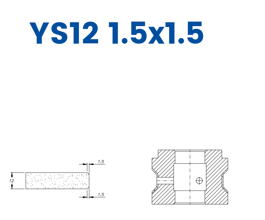 SC47D191 12mm Double Chamfer 1.5x1.5 Line 40 - (Bore 22 Fitting) Profile YS12 1.5x1.5 Position 1 Electroplated Electroplated Kit (soft materials, marble)