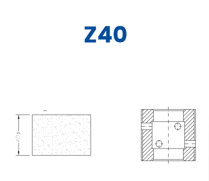 SC47035 40mm Flat Edge Line 40 - (Bore 22 Fitting) Profile Z40 Position 1 Electroplated Electroplated Kit (soft materials, marble)