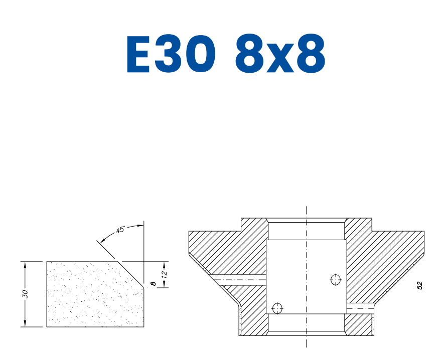 [SCE62D361] SCE62D361 30mm 1/4 Bevel Line 60 - (Bore 35 Fitting) Profile E30 8x8 EHS Position 2 EHS Kit (all materials, high speed)