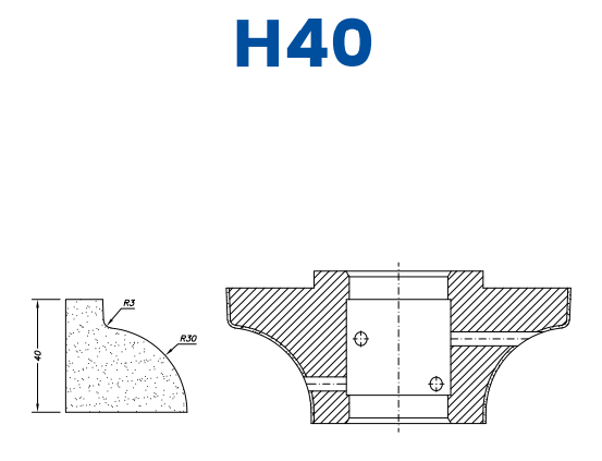 SCE61058 40mm Dupont Line 60 - (Bore 35 Fitting) Profile H40 EHS Position 1 EHS Kit (all materials, high speed)