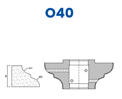 SCE61072 40mm Cove Dupont Line 60 - (Bore 35 Fitting) Profile O40 EHS Position 1 EHS Kit (all materials, high speed)