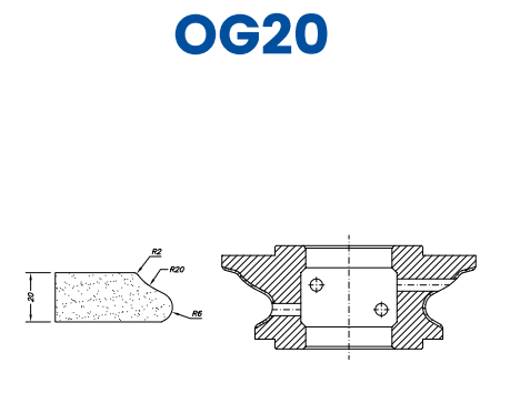 [SCE61153] SCE61153 20mm Roman Ogee Line 60 - (Bore 35 Fitting) Profile OG20 EHS Position 1 EHS Kit (all materials, high speed)