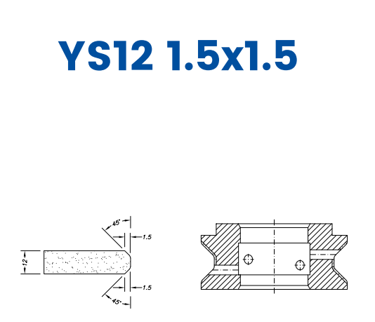 [SC61D191] SC61D191 12mm Double Chamfer 1.5x1.5 Line 60 - (Bore 35 Fitting) Profile YS12 1.5x1.5 Zenith Position 1 Standard Kit (all materials)