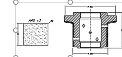 SC67D381 40mm r3 Eased Edge Line 60 - (Bore 35 Fitting) Profile A40 r3 Electroplated Position 1 Electroplated Kit (soft materials, marble)
