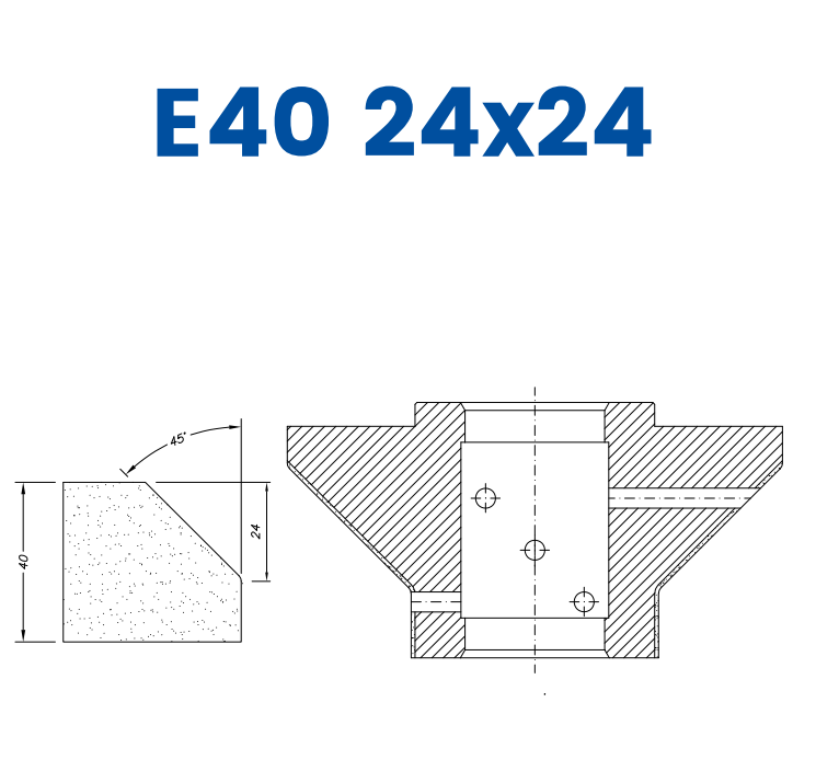 SC68047 40mm 2/3 Bevel Line 60 - (Bore 35 Fitting) Profile E40 24x24 Electroplated Position 2 Electroplated Kit (soft materials, marble)