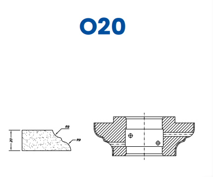 SC67070 20mm Cove Dupont Line 60 - (Bore 35 Fitting) Profile O20 Electroplated Position 1 Electroplated Kit (soft materials, marble)