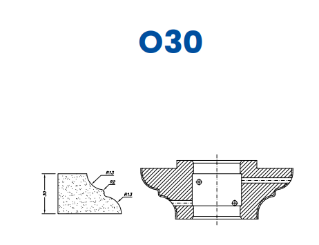 SC67071 30mm Cove Dupont Line 60 - (Bore 35 Fitting) Profile O30 Electroplated Position 1 Electroplated Kit (soft materials, marble)