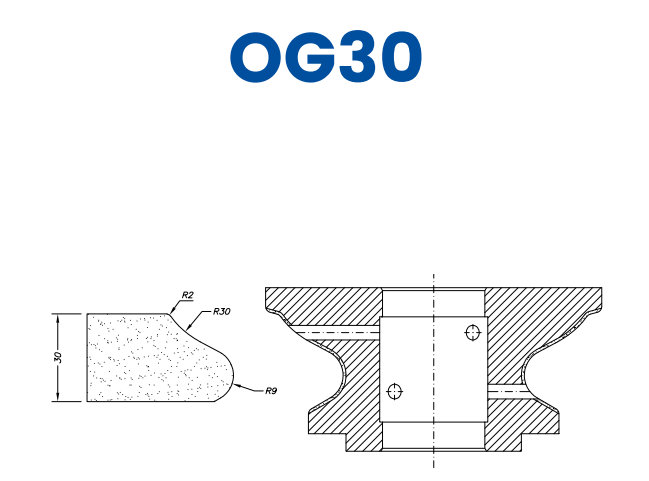 SC67154 30mm Roman Ogee Line 60 - (Bore 35 Fitting) Profile OG30 Electroplated Position 1 Electroplated Kit (soft materials, marble)