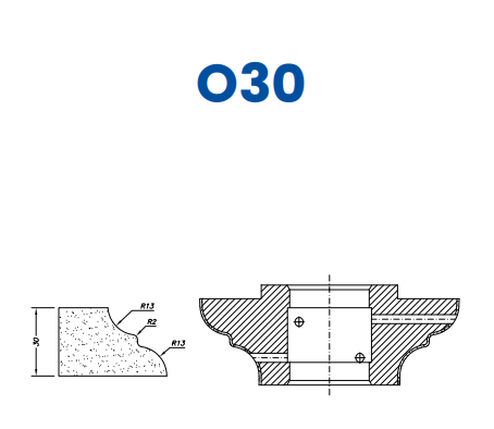 SC67078 30mm Cove Ogee Line 60 - (Bore 35 Fitting) Profile Q30 Electroplated Position 1 Electroplated Kit (soft materials, marble)