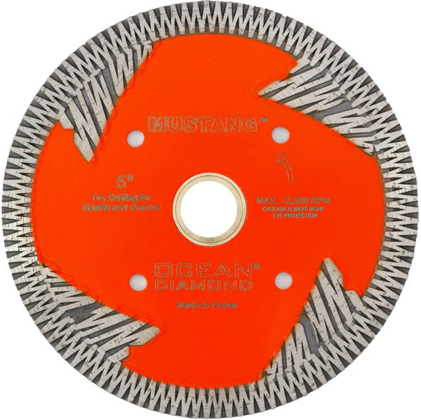MUSTANG Orange Side-segment Turbo Blade 4.5" x 7/8"-20mm-5/8"