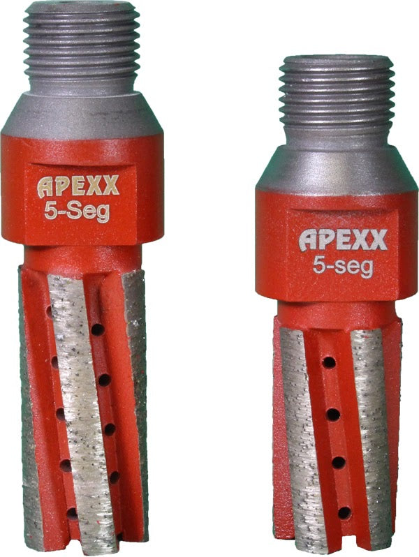 APEXX Red Finger Bit 23mm x 40mm x 5-segment - Soft Bond (ES/Granite)