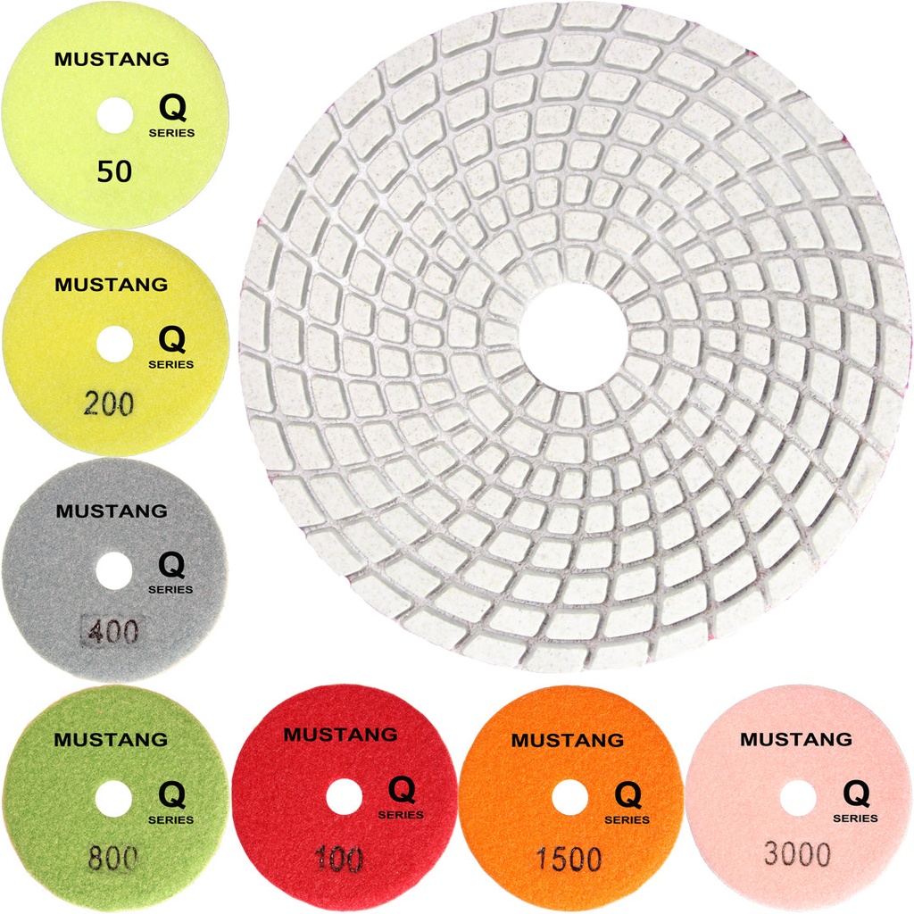 MUSTANG Q Series ES/Granite Wet Pad 4" x 2.5mm, #50