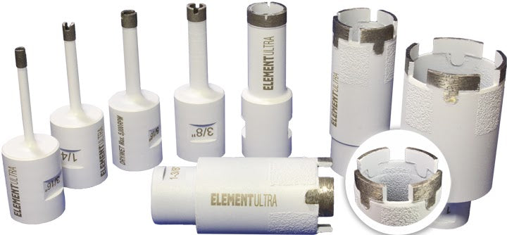 Element-Ultra Dry/Wet Thin-Wall Core Bit (57mm) 2-1/4" x 5/8"-11 White 