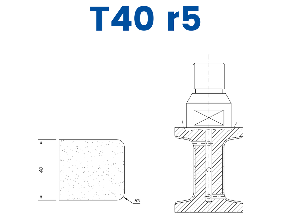 Marmo Elettromeccanica SC24084 LINE 20 32mm Eased Top & Bottom r5 Profile T40 r5 Position 4 Longlife+ EHS Kit (all materials, high speed)