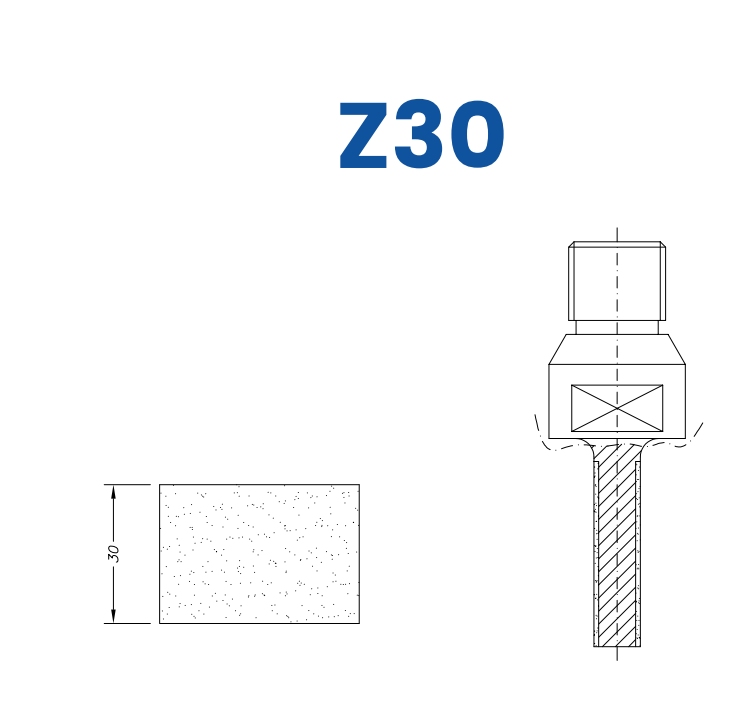 Marmo Elettromeccanica SC24255 LINE 10 30mm Flat Edge Profile Z30 Position 4 Longlife+ Electroplated Kit (soft materials, marble)