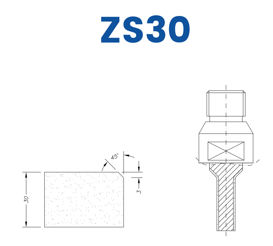 Marmo Elettromeccanica SC24260 LINE 10 30mm Signle Chamfer Profile ZS30 Position 4 Longlife+ Electroplated Kit (soft materials, marble)