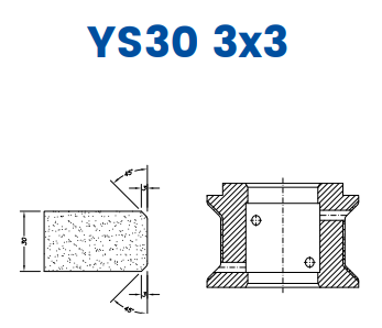 Marmo Elettromeccanica SC64121 30mm Double Chamfer 3x3 Line 60 - (Bore 35 Fitting) Profile YS30 3x3 Longlife+ Position 4 EHS Kit (all materials, high speed)