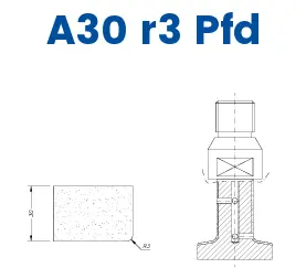 Marmo Elettromeccanica SCE22011 LINE 20 30mm r3 Eased Edge Polished Face Down Profile A30 r3 Pfd Position 2 EHS EHS Kit (all materials, high speed)
