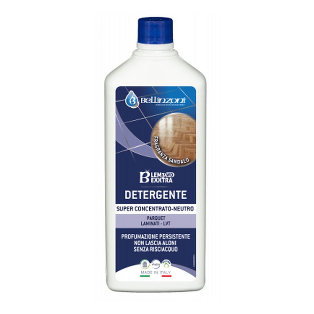 [P020LXWD10L] Bellinzoni B-LEM3 Exxtra WD — Super-Concentrated pH-Neutral Daily Cleaner for Parquet, LVT & Laminate Floors (1 L)