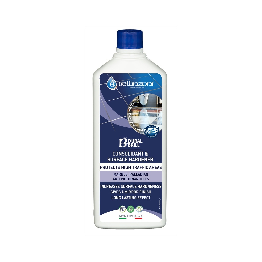 Bellinzoni B-Dural Brill — Nano-Technological Floor Polish & Surface Hardener for Marble, Terrazzo & Cement (1 L)