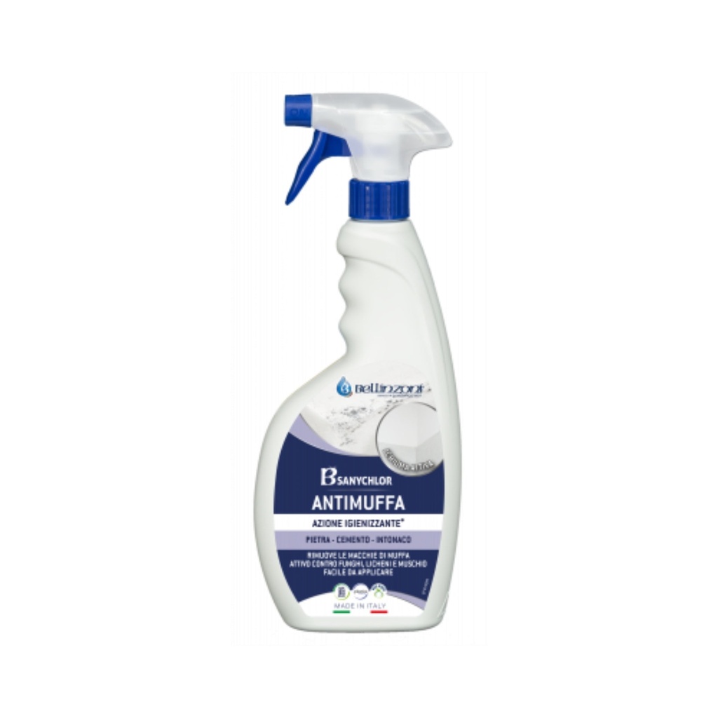 Bellinzoni B-Sanychlor Mould and Mildew Stain Remover — Sanitizing Active-Foam Spray, 750 mL (25.4 fl oz)