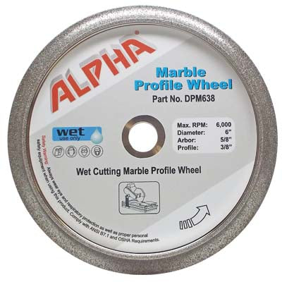 Alpha Professional Tools Marble Profile Wheel 6"