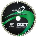 Diamax Cyclone QZT Quartzite Blade - 14" Wet Bridge Saw Blade for Engineered Stone, Granite, Quartzite and Marble - 50/60mm Arbor Size - 20mm x 3.3mm Segment - 1900 RPM
