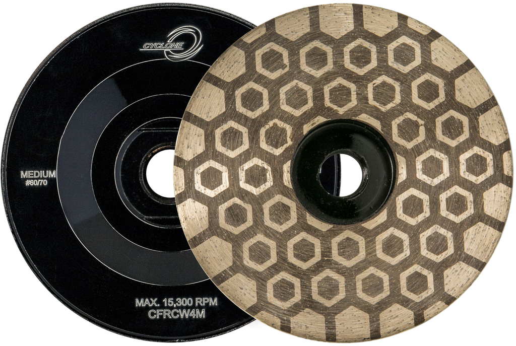 4" Cyclone Flat Resin HEX Cup Wheel Fine 
