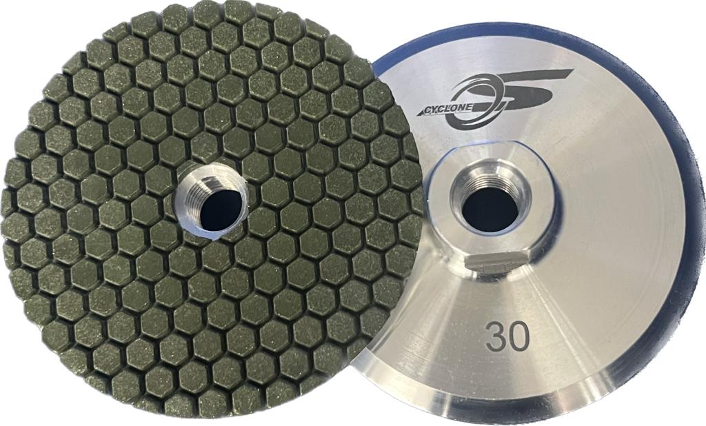 4" Cyclone Resin Cup Wheel with Aluminum Backer 100 Grit